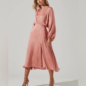 Astr Pink Midi Dress